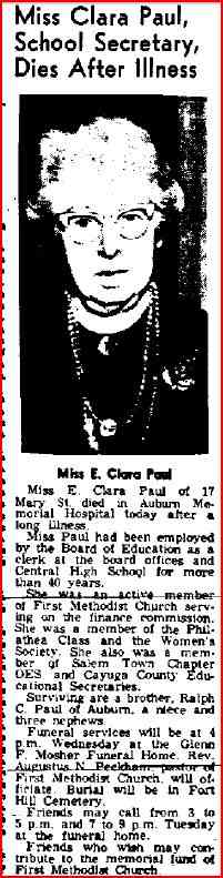 Clara Ethel Paul - Obituary - Monday, November 29, 1965