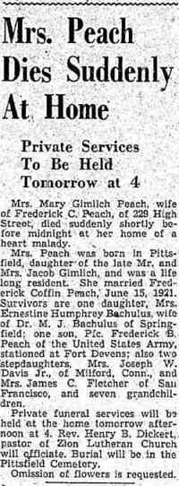Mary (Marie Emilie) GIMLICH - 10 July 1945 Obituary.