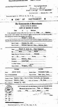 Edward Thomas KORCH - 1971 Death Certificate