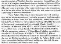 John PARKER - THE CONNECTICUT NUTMEGGER.  GLASTONBURY, CT: CONNECTICUT SOCIETY OF GENEALOGISTS, 1970-.  (ONLINE DB.  NEWENGLANDANCESTORS.ORG.  NEW ENGLAND HISTORIC 