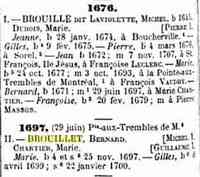 Michel BROUILLET dit LAVIOLETTE - TITLE	DICTIONNAIRE GÉNÉALOGIQUE DES FAMILLES CANADIENNES DEPUIS LA FONDATION DE LA COLONIE DICTIONNAIRE GÉNÉALOGIQUE DES FAMILLES CANADIENNES DEPUIS 