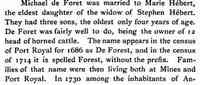 Michel DEFOREST - TITLE	THE NEW BRUNSWICK MAGAZINE, VOLUME 2 PUBLISHER	W.K. REYNOLDS, 1899 ORIGINAL FROM	HARVARD UNIVERSITY DIGITIZED	SEP 29, 2007 PAGE 95 
