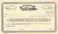 Alabama, USA -  Alabama, USA - The Western Railway of Alabama stock certificate