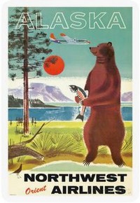 Alaska, USA - Northwest Airlines travel ad