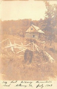 Albany, Vermont, USA - Log hut
Albany mountain road
Albany, Vt.
July 1909