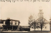Albany, Vermont, USA - Albany, Vermont, USA - Post Office and Congregational Church, 1907