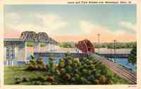 Alton, Illinois, USA - Lewis and Clark Bridges over Mississippi, Alton, Ill.
