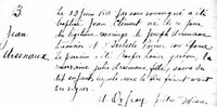 Jean Clement ARSENEAU (ARSENAULT) - Baptism