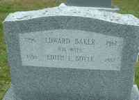 Edward E BAKER - Grave of Edward Baker and Edith Boyle - cemetery behind Charlton St. School, Southbridge, MA.