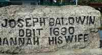 Joseph BALDWIN - Stone on the Memorial Bridge over the Wepawaug River in Milford, Conn. honoring Joseph & Hannah Baldwin as being founders of Milford.