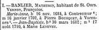 Marie-Anne BANLIER dite LAPERLE (BONELISSE) - Dictionnaire généalogique des familles canadiennes (Collection Tanguay), Québec, 1608 à 1890