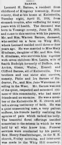 Leonard Harrison BARNES - Obituary