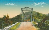 Bartlett, New Hampshire, USA - Saco River Bridge and Cave Mt. in the Distance, Bartlett, N.H.