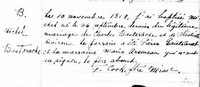 Michel BASTARACHE dit BASQUE - Baptism