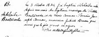 Adelaide BASTARACHE dite BASQUE - Baptism