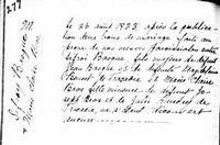 Marie Claire BRAULT - 1833 marriage