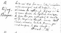 Sifroy BASTARACHE dit BASQUE - Baptism