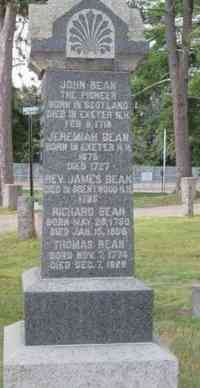 Jeremiah BEAN - monument