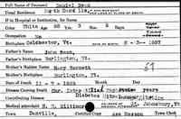 Daniel BEAN - Vermont State Archives and Records Administration; Montpelier, Vermont; Vermont Death Records, 1909-2008