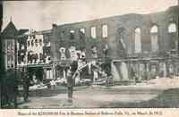 Rockingham, Vermont, USA - Ruins of the $250,000.00 Fire in Business Section of Bellows Falls, Vt., on March 26, 1912