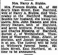 Frances Mary "Fannie" BLESSING - The Hartford Courant Hartford, Connecticut Date:	Apr 7, 1932