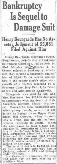 Augustus Henry BOURGARDE - The Binghamton Press Binghamton, New York February 18, 1930