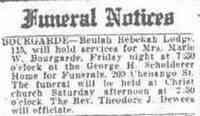 Marie Wilhelmina BLESSING - The Binghamton Press Binghamton, New York February 29, 1940