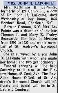 Katherine Elizabeth BOURGARDE - Meriden Journal Meriden, Connecticut August 9, 1962