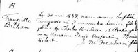Tranquille BRIDEAU - Baptism