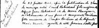 Marie Marguerite BRIDEAU - 1843 marriage