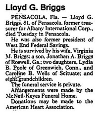 Lloyd Gimlich BRIGGS - Obituary