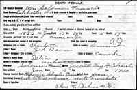 Delia Mary Louisa BROWE - Vermont State Archives and Records Administration; Montpelier, Vermont; Vermont Death Records, 1909-2008