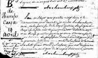 Thérèse CAYA - Baptism Naissance: 18 APR 1796, Baie-du-Febvre, Yamaska, QC Baptême: 19 APR 1796, Baie-du-Febvre, Yamaska, QC Par/mar: Louis Caya et Elisabeth ?