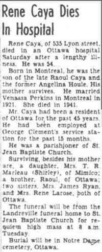 Joseph-Isaie-René CAYA - Obituary