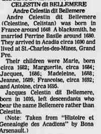 André CELESTIN dit BELLEMÈRE - 
