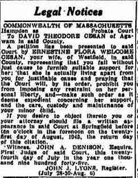 David Theodore "Ted" CESAN - The Springfield Daily Republican Springfield, Massachusetts July 30, 1945