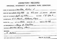 Rufus Seymour CHAFFEE - Name: Rufus S Chaffee Event Type: Burial Death Date: 23 Jun 1941 Burial Place: Quabbin Park, Massachusetts Burial Age: 62 Ancestry.com. Massach
