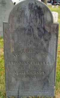 Thomas CHEEVER - Grave  Inscription: Inscriptions from the old burying ground, Lynn, Mass. by Moulton, 1868, p. 37: In memory of Mr. Thomas Cheever, who died Apr