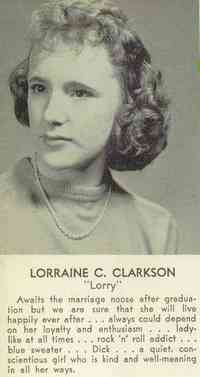 Lorraine Carol CLARKSON - 1959 Leicester High School Yearbook