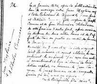 Adelaide COMEAU - 1824 marriage