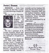 Doris CORA - Obituary