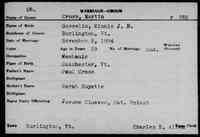 Minnie J BROUGH - 1894 marriage Vermont, Vital Records, 1760-1954