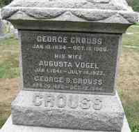 Johann Georg "George John" KRAUSCH "CROUSS" - Agawam Center Cemetery, Agawam, Massachusetts