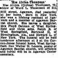Alvina Martha CROUSS - The Springfield Daily Republican Springfield, Massachusetts Saturday, April 15, 1944