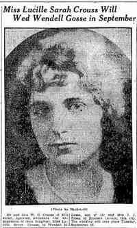 Lucille Sarah CROUSS - Date: August 12, 1928 Location: Massachusetts Paper: Springfield Republican
