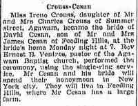 Irene Kathan CROUSS - The Springfield Daily Republican Springfield, Massachusetts April 27. 1921