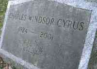 Charles Windsor CYRUS - Cremated and buried in Mount Grove Cemetery, Bridgeport, CT with his mother and father Section 1, Lot 240 grave stone has Carving of a Striped Bas