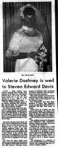 Valerie Jean DASHNEY - The Geneva Times Geneva, New York June 17, 1971
