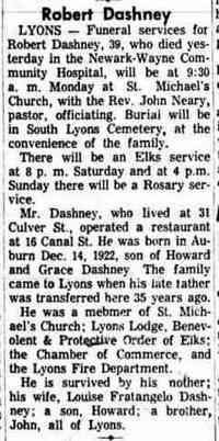 Robert H DASHNEY - THE GENEVA TIMES Geneva, New York FRIDAY, JANUARY 26, 1962