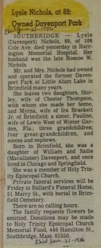 Lysle Verna DAVENPORT - Obituary